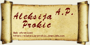 Aleksija Prokić vizit kartica